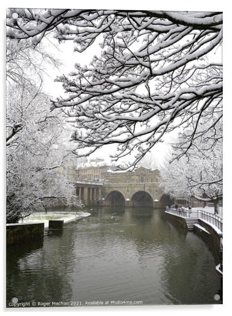 Winter Wonderland by Pulteney Bridge Acrylic by Roger Mechan