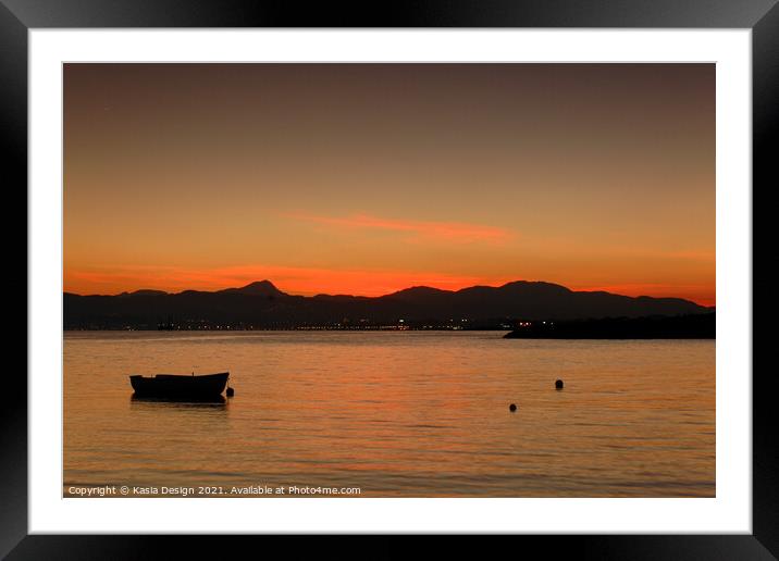 Sunset over the Bay of Palma, Can Pastilla Framed Mounted Print by Kasia Design