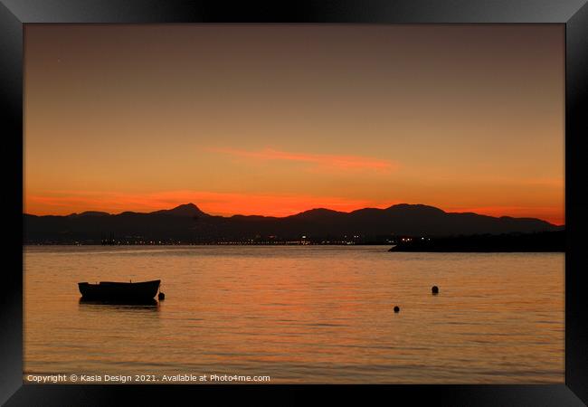 Sunset over the Bay of Palma, Can Pastilla Framed Print by Kasia Design