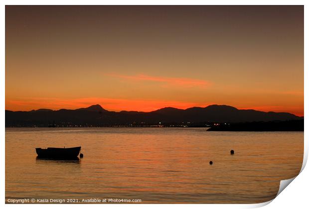 Sunset over the Bay of Palma, Can Pastilla Print by Kasia Design