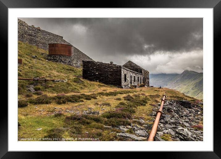 Abandoned buildings, Dinorwig, North Wales Framed Mounted Print by Liz Withey