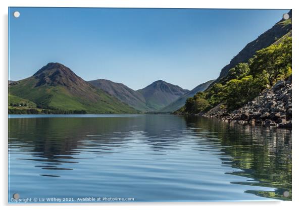 Morning on Wast Water Acrylic by Liz Withey