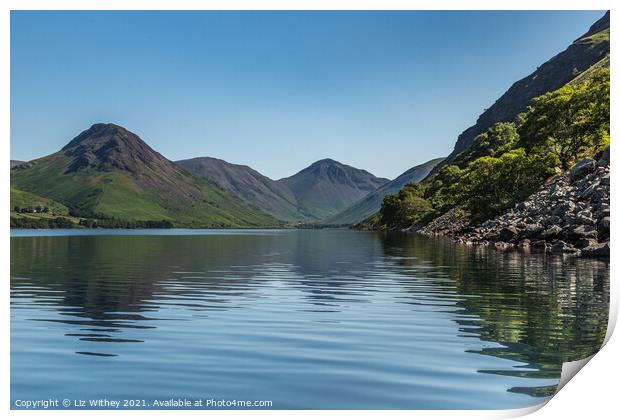 Morning on Wast Water Print by Liz Withey