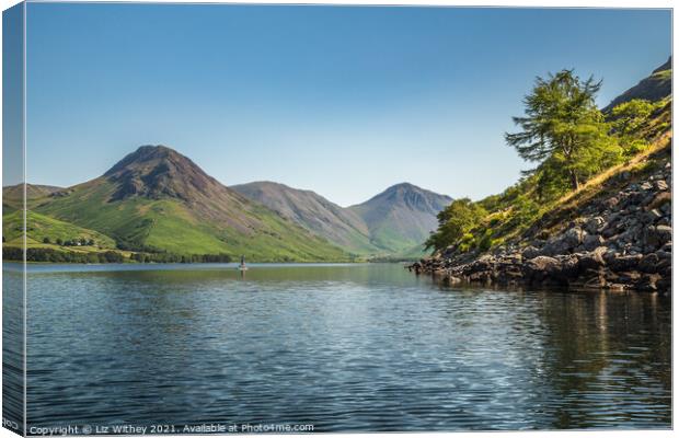 Wast Water Paddleboarder Canvas Print by Liz Withey