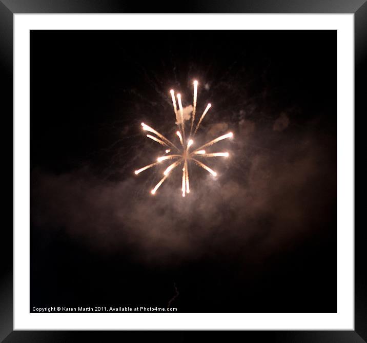 Smokey Fireworks Framed Mounted Print by Karen Martin