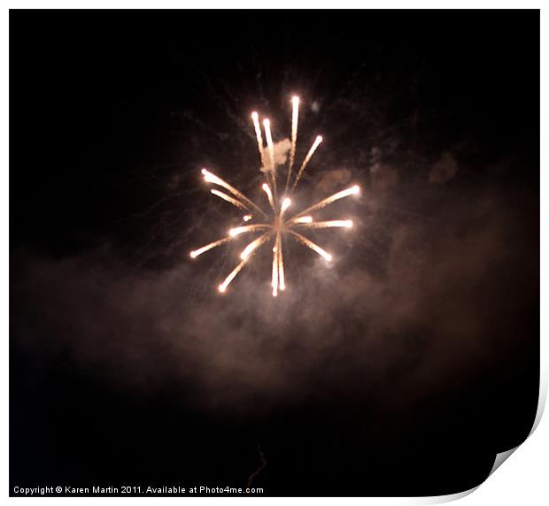 Smokey Fireworks Print by Karen Martin