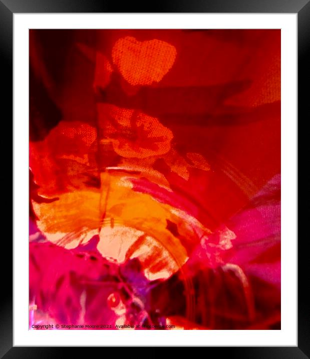 Abstract red flowers Framed Mounted Print by Stephanie Moore