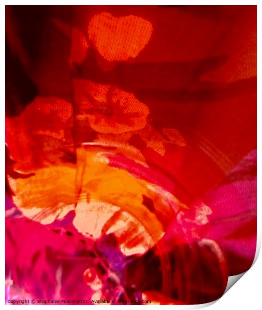 Abstract red flowers Print by Stephanie Moore