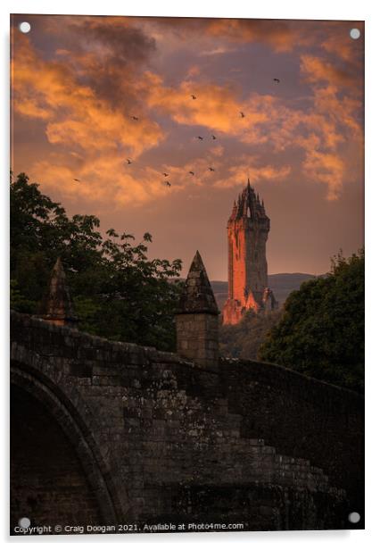 The Wallace Monument in Stirling Acrylic by Craig Doogan