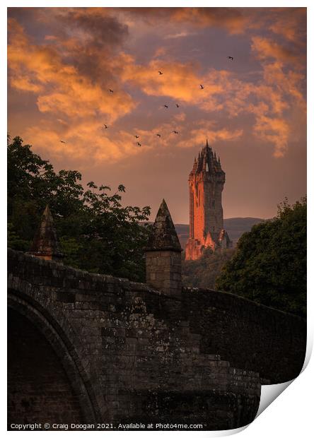 The Wallace Monument in Stirling Print by Craig Doogan