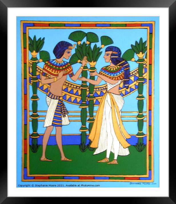 Egyptian Pharaoh and his Queen Framed Mounted Print by Stephanie Moore