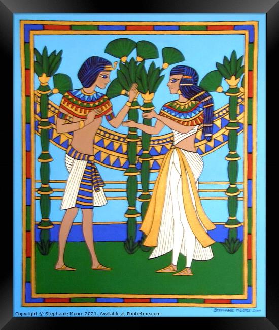Egyptian Pharaoh and his Queen Framed Print by Stephanie Moore