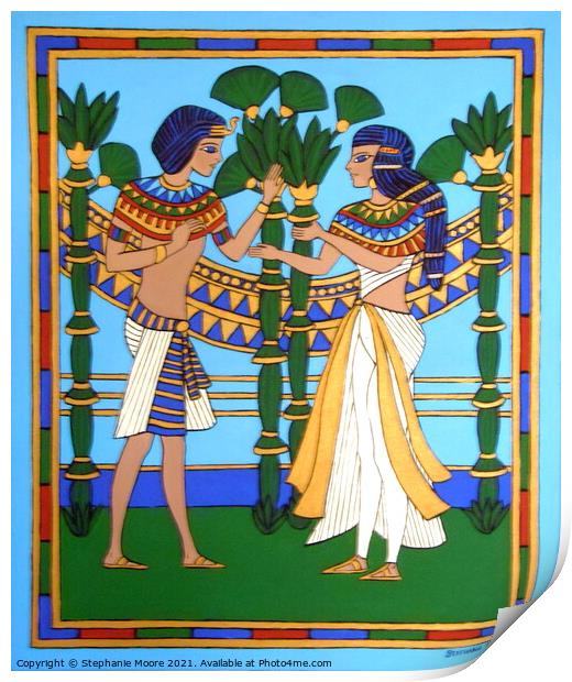Egyptian Pharaoh and his Queen Print by Stephanie Moore