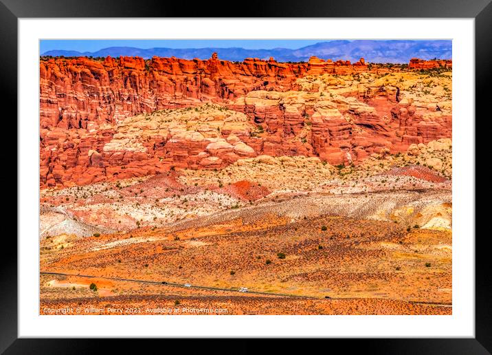 Painted Desert Red Fiery Furnace Arches National Park Moab Utah  Framed Mounted Print by William Perry