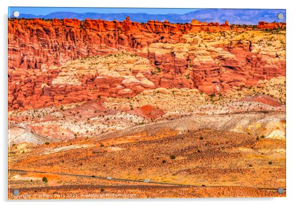 Painted Desert Red Fiery Furnace Arches National Park Moab Utah  Acrylic by William Perry