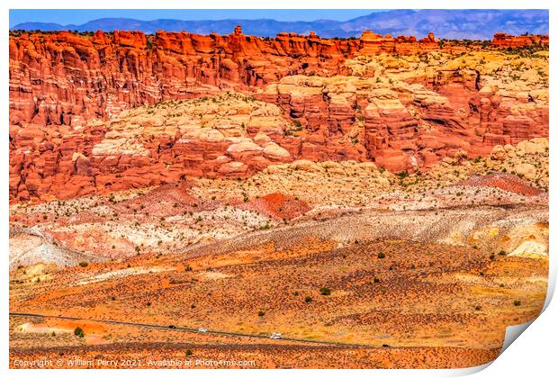 Painted Desert Red Fiery Furnace Arches National Park Moab Utah  Print by William Perry