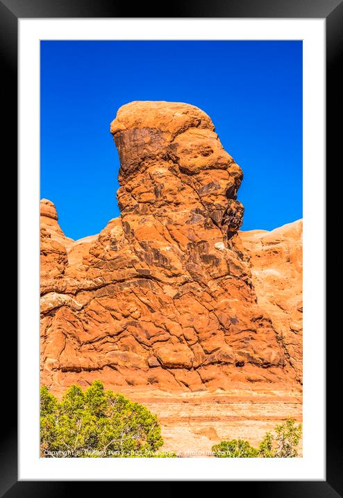Human Rock Formation Windows Section Arches National Park Moab U Framed Mounted Print by William Perry