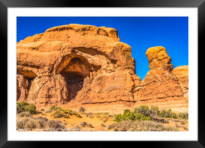 Human Rock Formations Windows Section Arches National Park Moab  Framed Mounted Print by William Perry