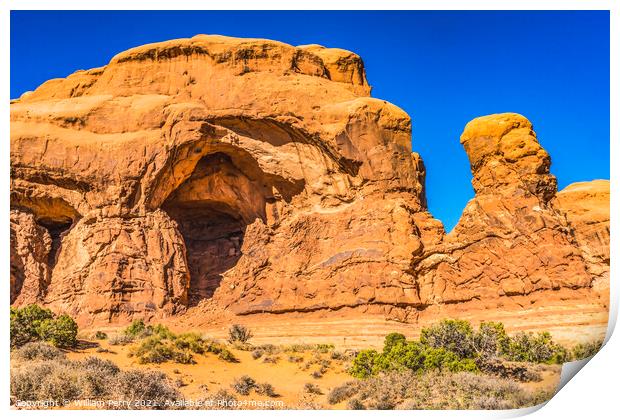 Human Rock Formations Windows Section Arches National Park Moab  Print by William Perry