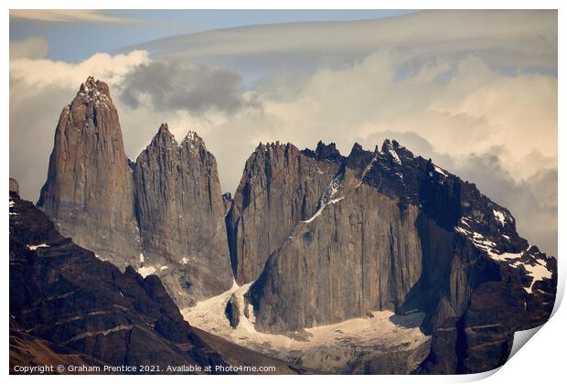 Torres del Paine Print by Graham Prentice