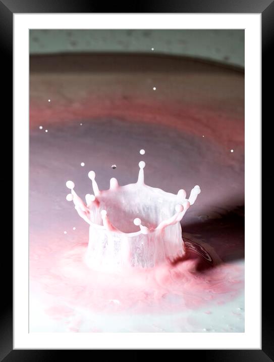 Water Drop Crown Art Framed Mounted Print by Antonio Ribeiro