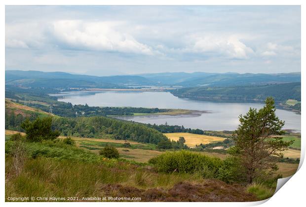 View from Struie Hill, Scotland Print by Chris Haynes