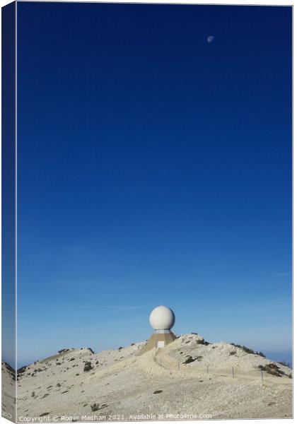 Moonlit Summit of Mount Ventoux Canvas Print by Roger Mechan