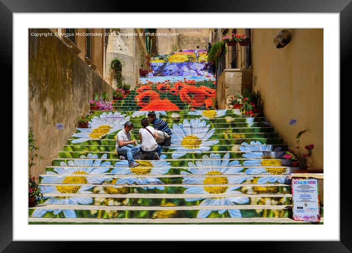 Flower Festival in Noto, Sicily Framed Mounted Print by Angus McComiskey