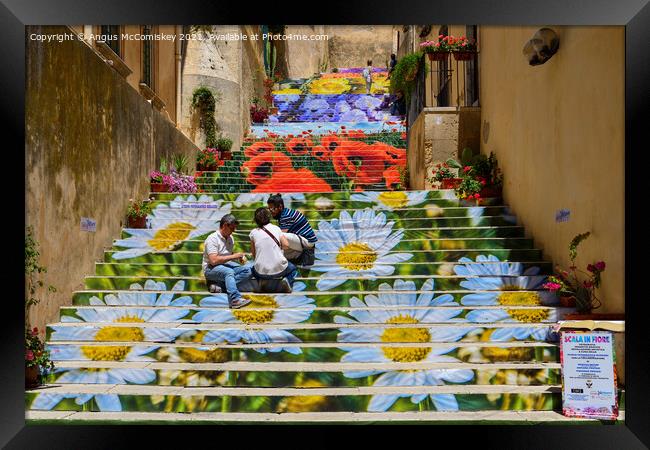 Flower Festival in Noto, Sicily Framed Print by Angus McComiskey