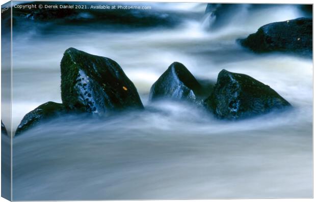 Fast Flowing River Canvas Print by Derek Daniel