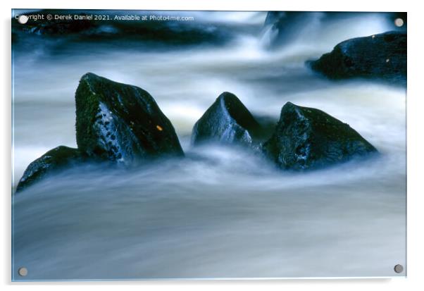 Fast Flowing River Acrylic by Derek Daniel