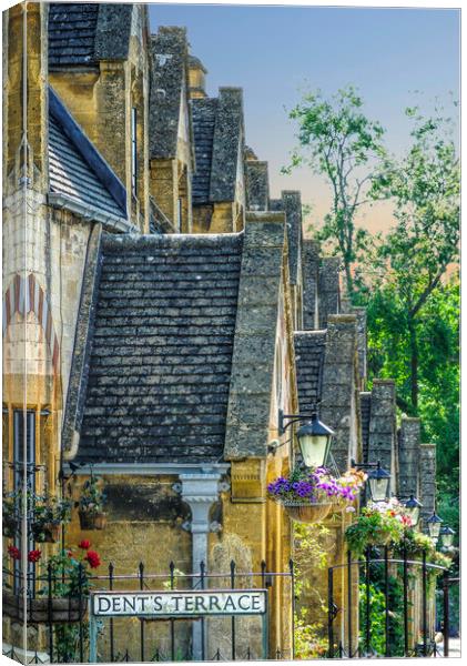 Dent's Terrace Winchcombe Canvas Print by Alison Chambers
