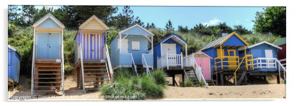 Wells beach Huts Norfolk Acrylic by Diana Mower