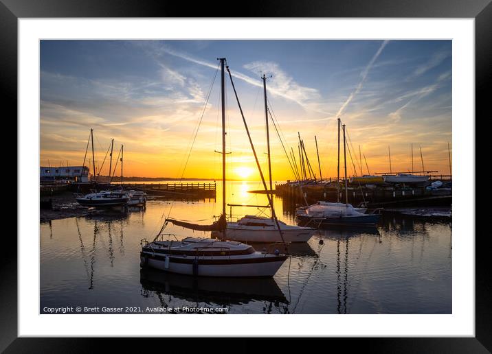 Titchfield Haven Sunrise Framed Mounted Print by Brett Gasser