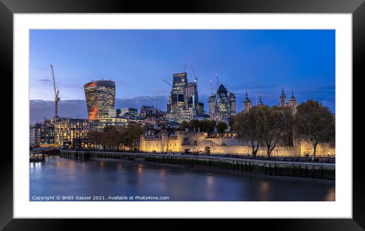 Tower of London and City of London Framed Mounted Print by Brett Gasser