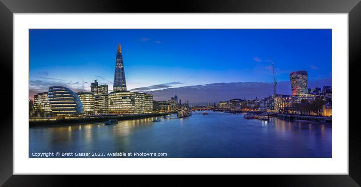 Thames Panorama Framed Mounted Print by Brett Gasser