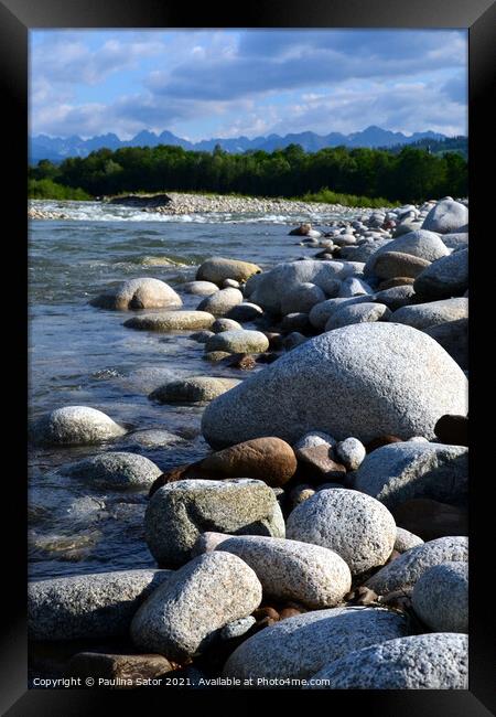 Bialka river and Tatra Mountains. Poland Framed Print by Paulina Sator
