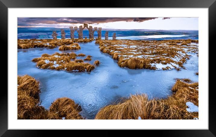 Fyrish Monument and Cromarty Firth in Winter Framed Mounted Print by John Frid