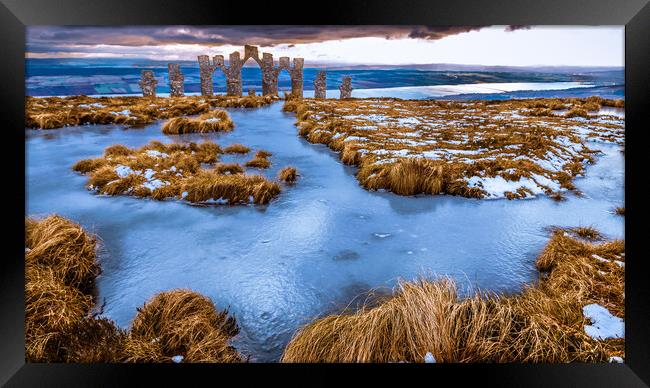 Fyrish Monument and Cromarty Firth in Winter Framed Print by John Frid