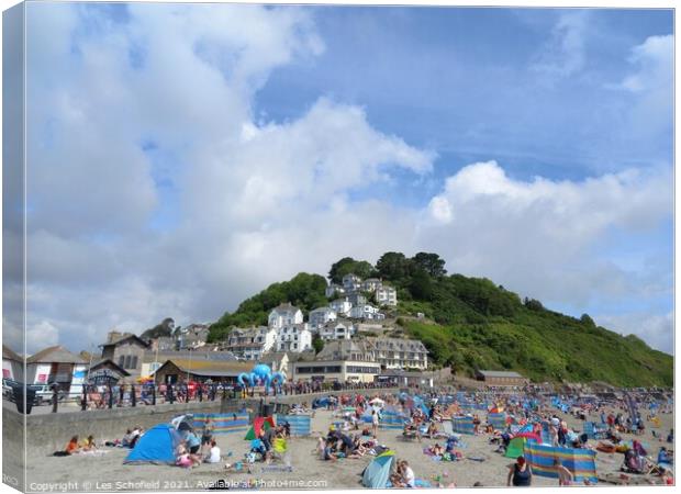 Looe Cornwall  Canvas Print by Les Schofield
