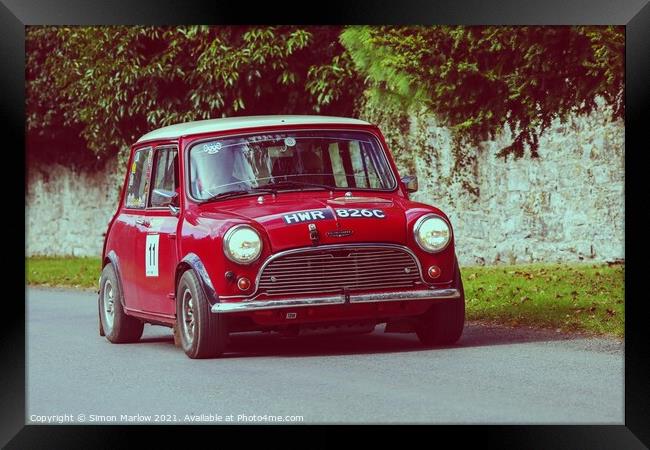 Retro Rally Racer Framed Print by Simon Marlow