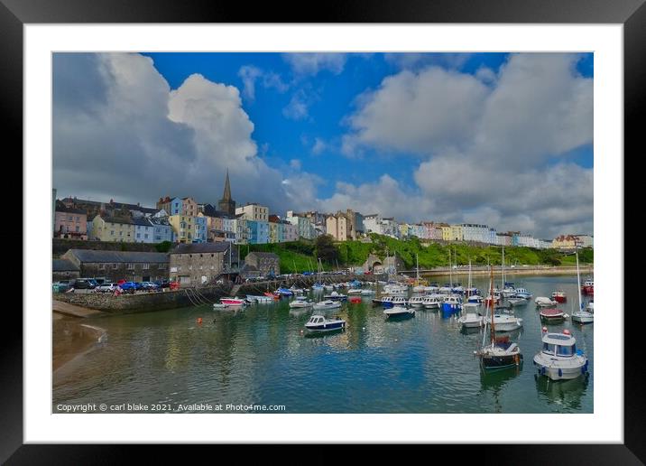 tenby harbour Framed Mounted Print by carl blake