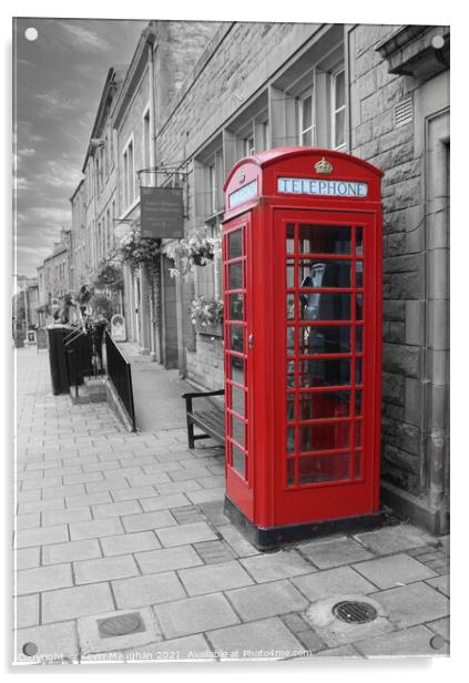 The Iconic and Nostalgic Red Telephone Box Acrylic by Kevin Maughan