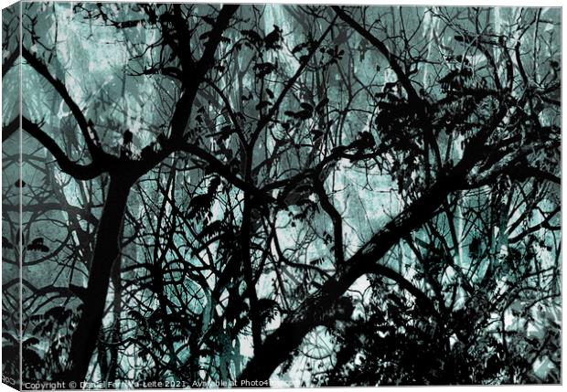 Leafy Dark Nature Background Canvas Print by Daniel Ferreira-Leite