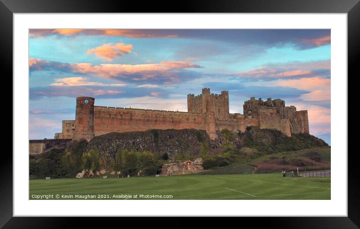 Bamburgh Castle Northumberland Framed Mounted Print by Kevin Maughan