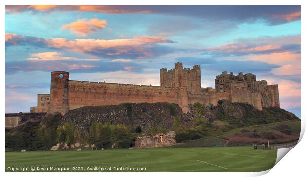 Bamburgh Castle Northumberland Print by Kevin Maughan