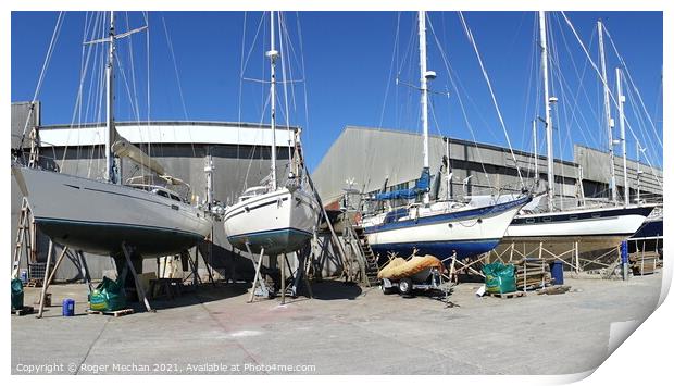 Yachts at Rest Print by Roger Mechan
