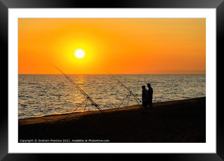 Angling on Chesil Beach, Dorset Framed Mounted Print by Graham Prentice