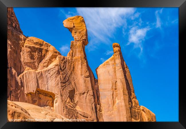 Queen Nefertiti Rock Park Avenue Section Arches National Park Mo Framed Print by William Perry
