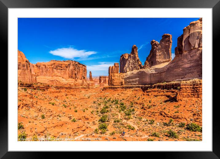 Tourists Park Avenue Section Arches National Park Moab Utah  Framed Mounted Print by William Perry
